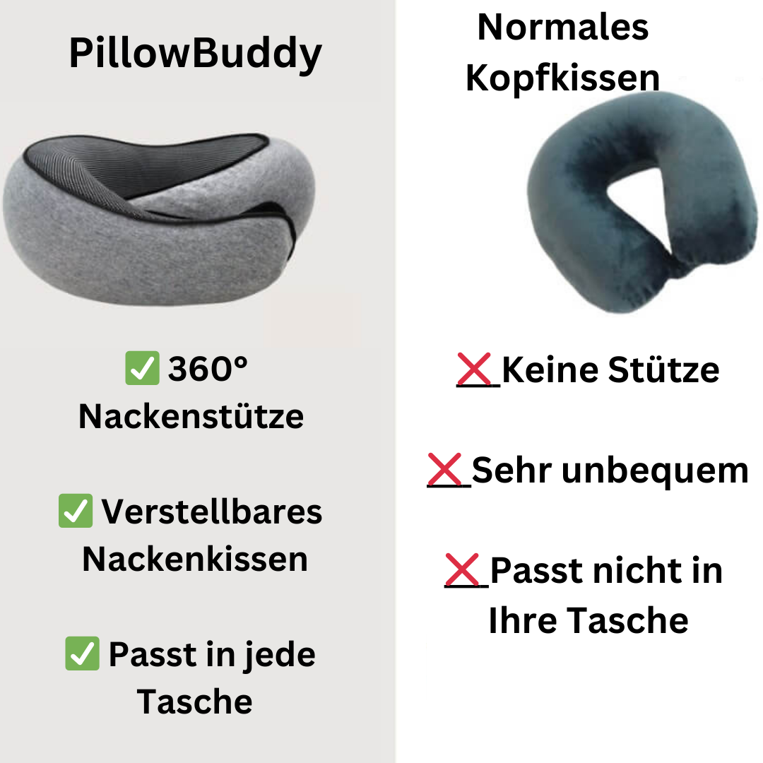 The PillowBuddy™ - Bequemes Kopfkissen für die Reise